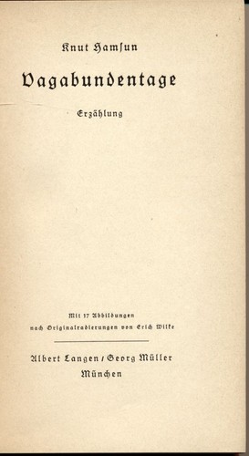 Knut hamsun vagabundentage - knut,