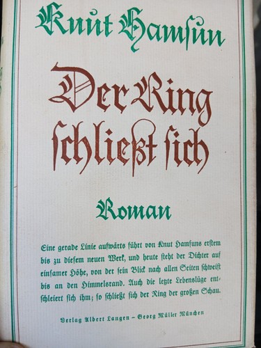 Knut hamsun der ring - knut, –